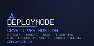 deploynode Launches Crypto VPS Hosting With Bitcoin, Monero and Lightning Payments